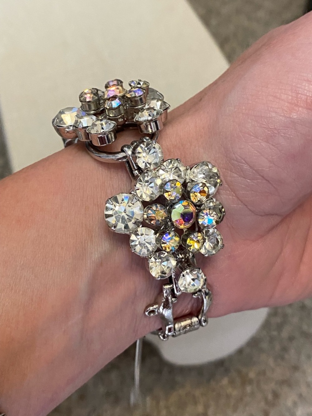 Vintage Juliana 5 Link Clear Rhinestone Bracelet 1960’s - Picture 11 of 12